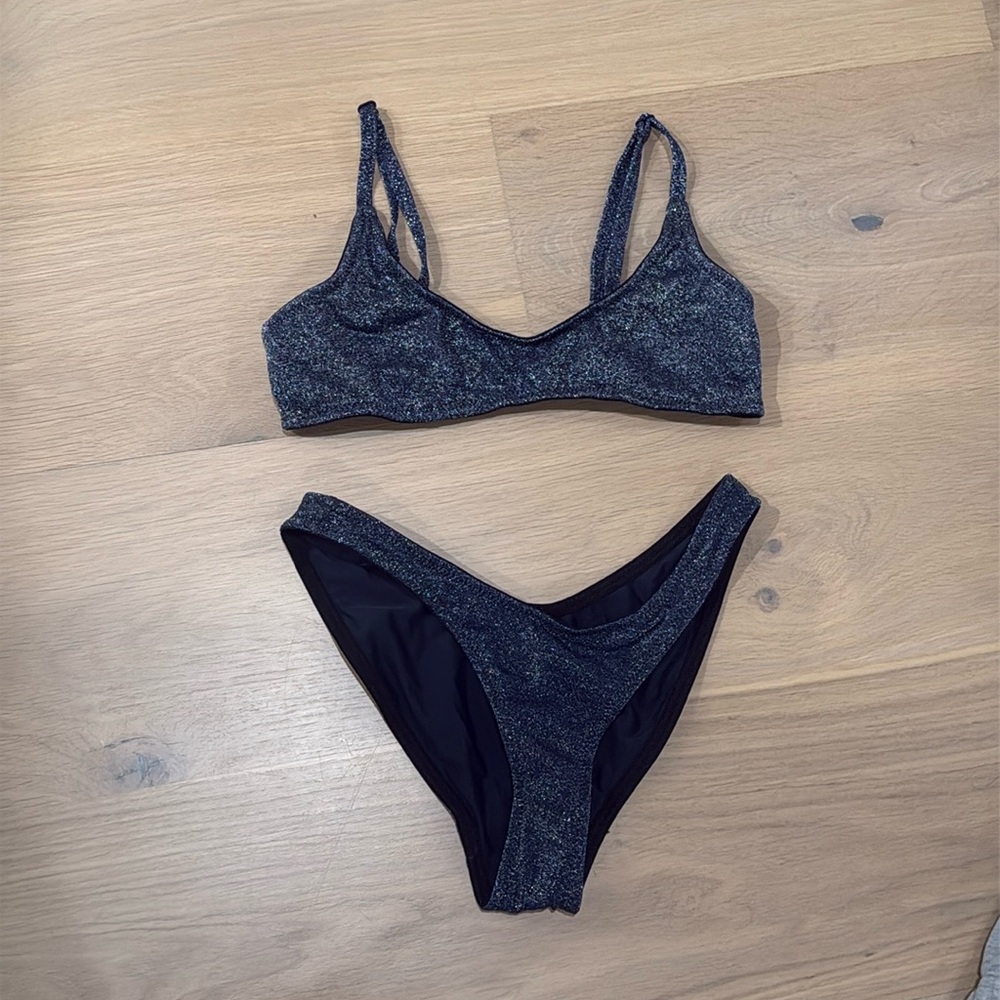 TRIANGL navy blue sparkle bikini set